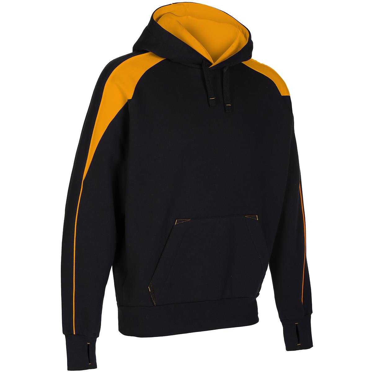 Unbranded Teamwear Premium Pro Hoody Black/Amber - Front Unbranded Teamwear Premium Pro Hoody Black/Amber - Front