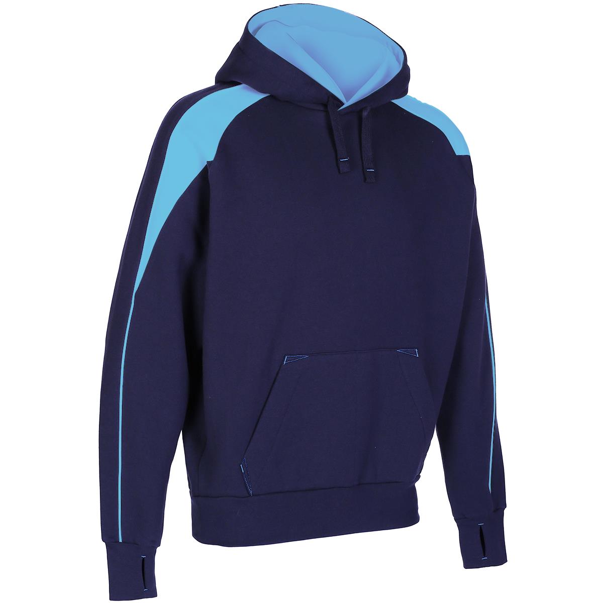 Unbranded Teamwear Premium Pro Hoody Navy/Sky - Front Unbranded Teamwear Premium Pro Hoody Navy/Sky - Front