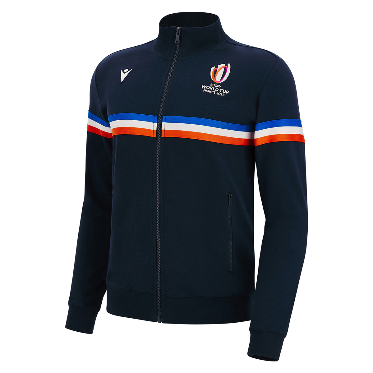 Rugby World Cup 2023 Macron Mens Full Zip Sweatshirt - Navy - Fr Rugby World Cup 2023 Macron Mens Full Zip Sweatshirt - Navy - Fr