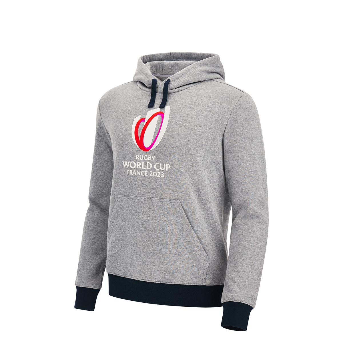 Rugby World Cup 2023 Macron Kids Pullover Hoodie - Grey - Front Rugby World Cup 2023 Macron Kids Pullover Hoodie - Grey - Front