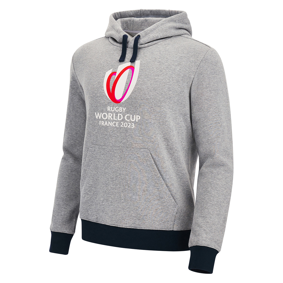 Rugby World Cup 2023 Macron Mens Pullover Hoodie - Grey - Front Rugby World Cup 2023 Macron Mens Pullover Hoodie - Grey - Front