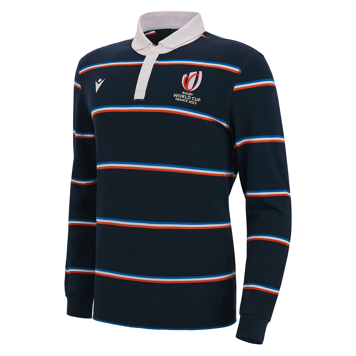 Rugby World Cup 2023 Macron Mens Rugby Shirt - Navy and Red - Fr Rugby World Cup 2023 Macron Mens Rugby Shirt - Navy and Red - Fr