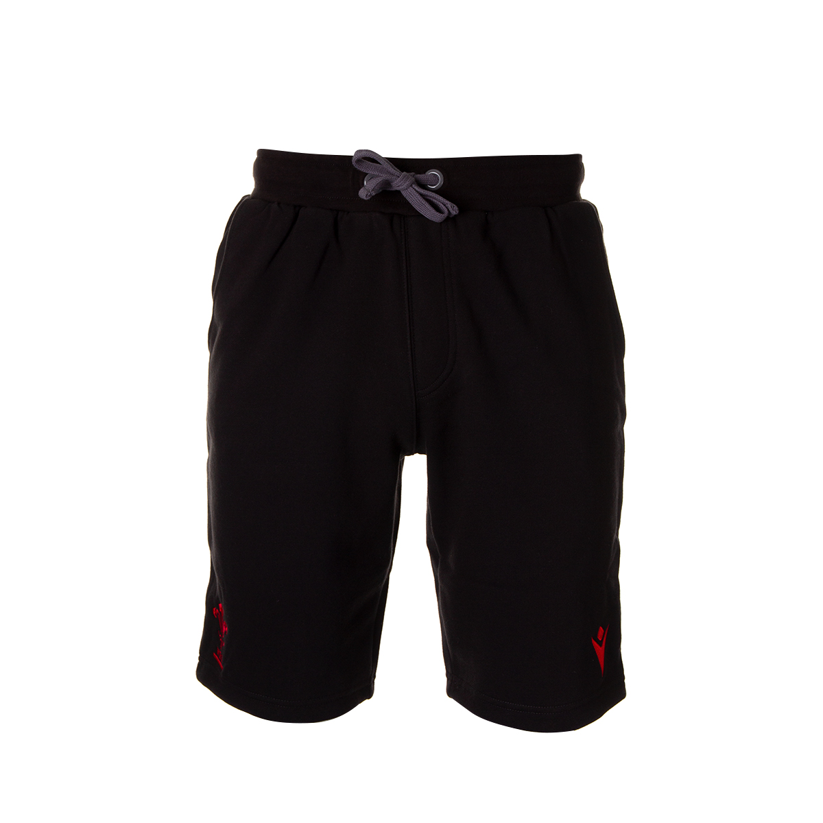 Macron Wales Mens Sweat Shorts - Black - Front