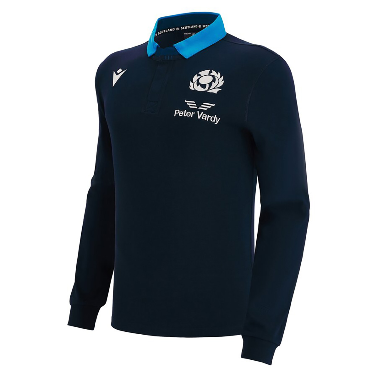 Scotland Mens Classic Home Rugby Shirt - Long Sleeve Navy 2023 - Scotland Mens Classic Home Rugby Shirt - Long Sleeve Navy 2023 -