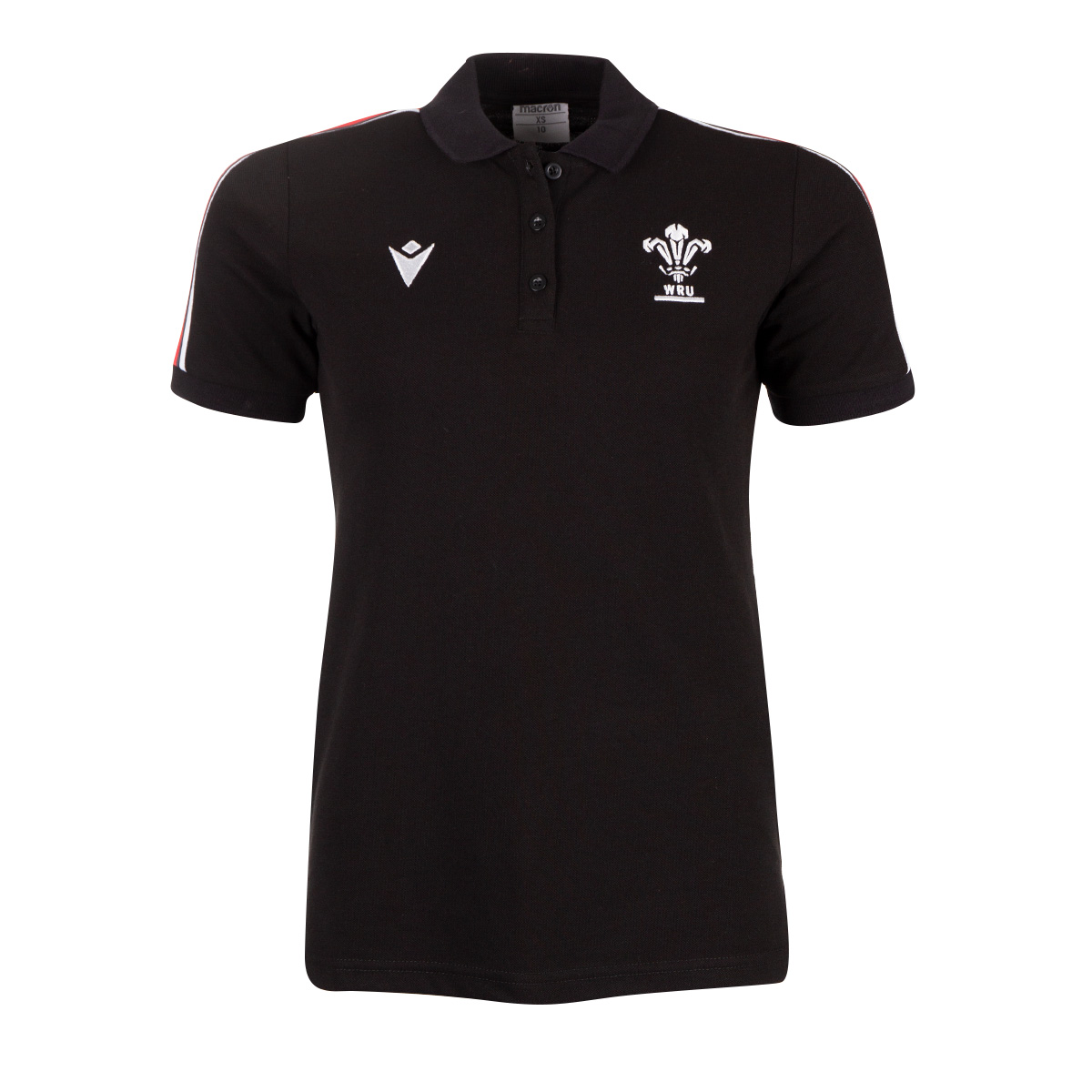 Wales Womens Leisure Polo - Black 2023 - Front Wales Womens Leisure Polo - Black 2023 - Front