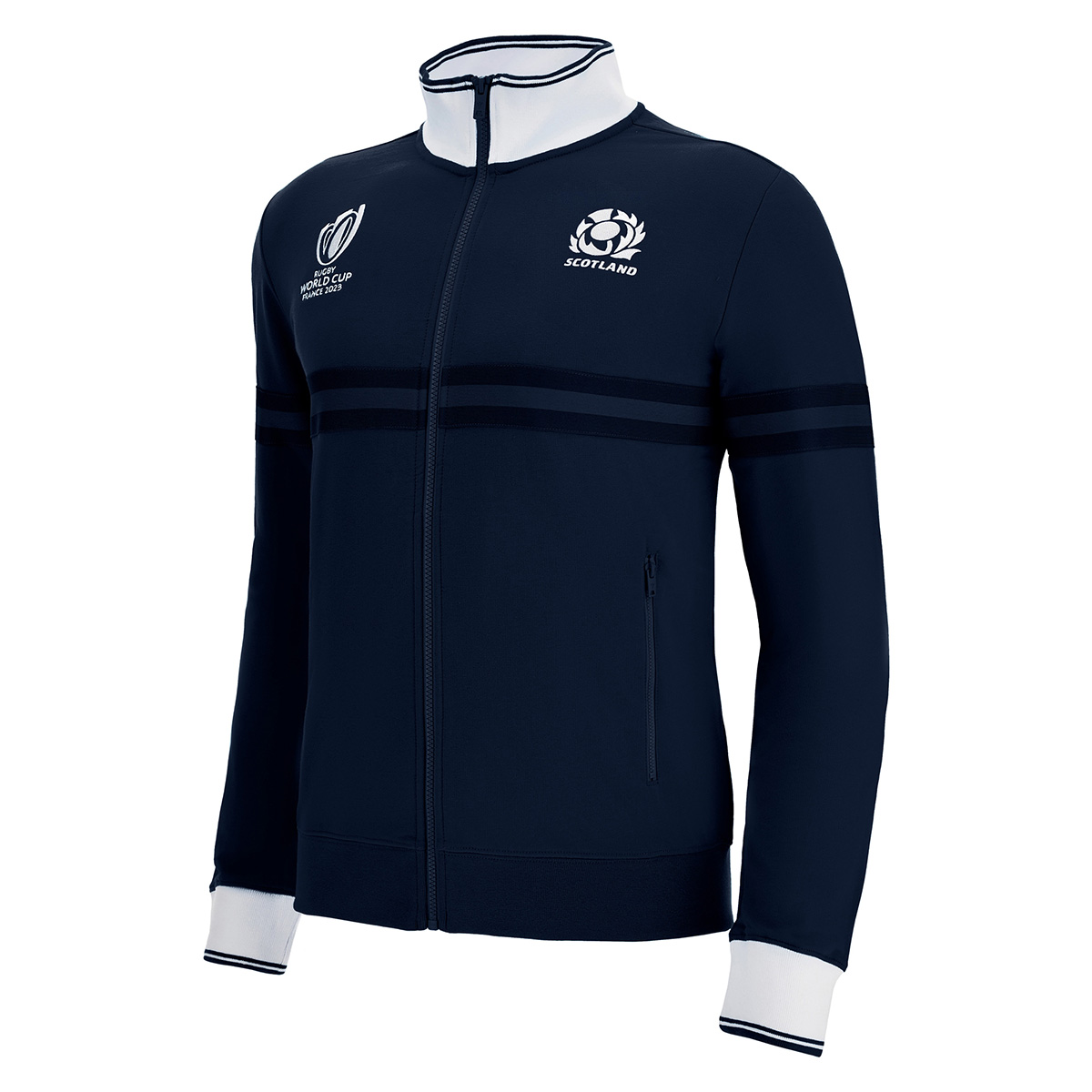 Macron Scotland Mens Rugby World Cup 2023 Track Jacket - Front Macron Scotland Mens Rugby World Cup 2023 Track Jacket - Front