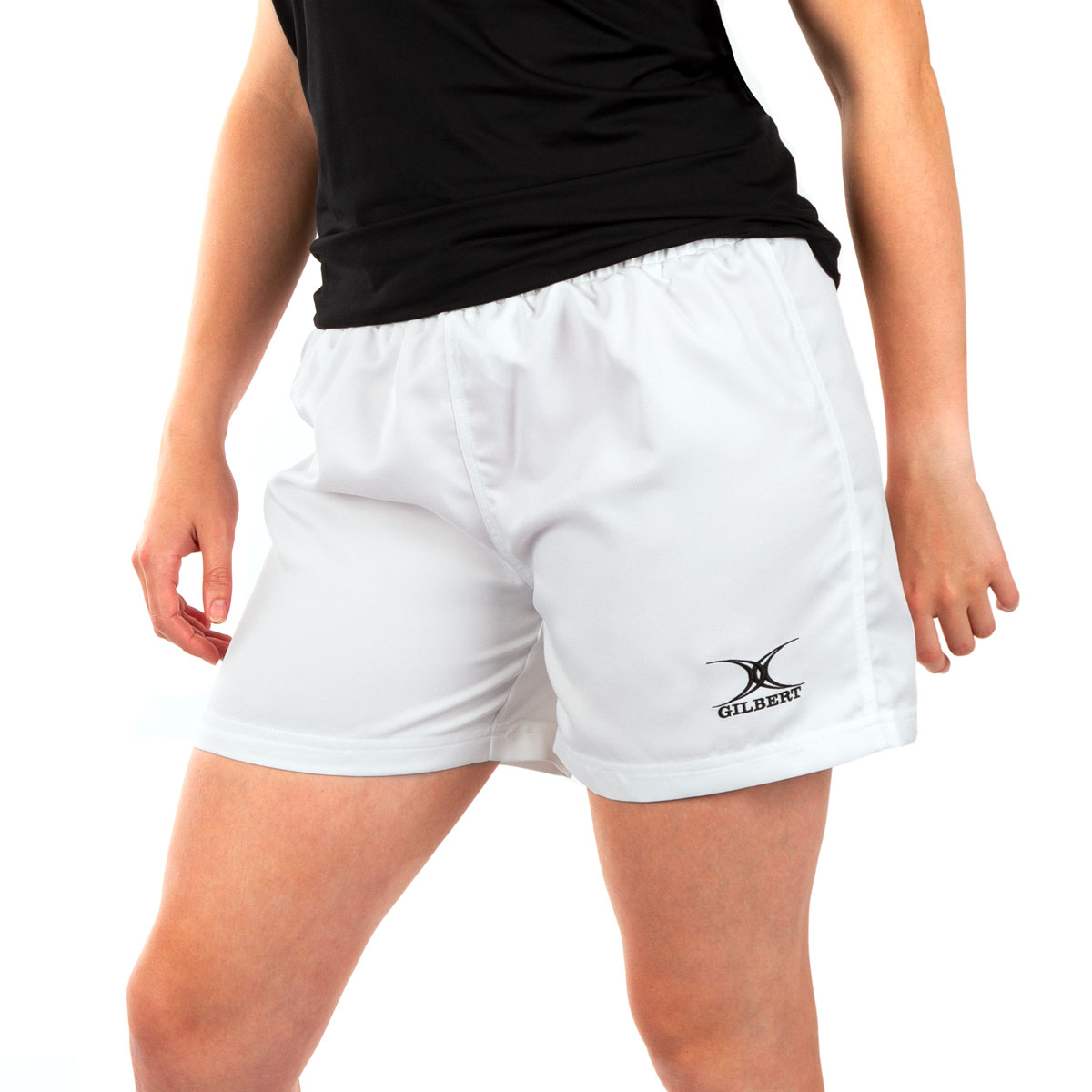 Gilbert Ladies Saracen Rugby Shorts White - Model1 Gilbert Ladies Saracen Rugby Shorts White - Model1