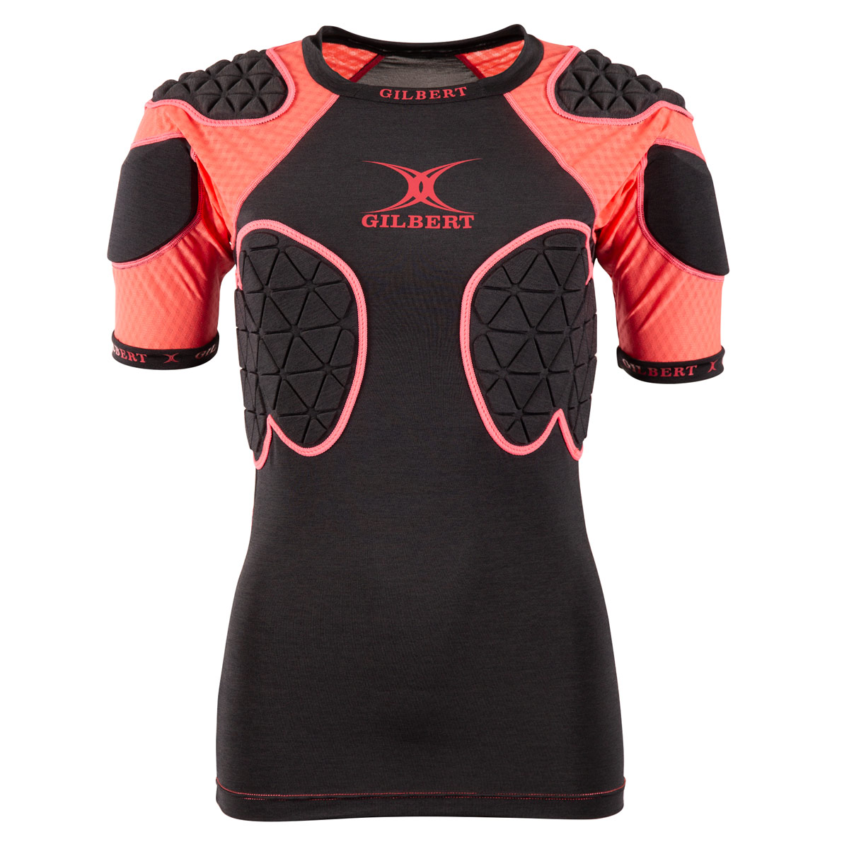 Gilbert Ladies Triflex Lite Rugby Shoulder Pads Black - Front Gilbert Ladies Triflex Lite Rugby Shoulder Pads Black - Front