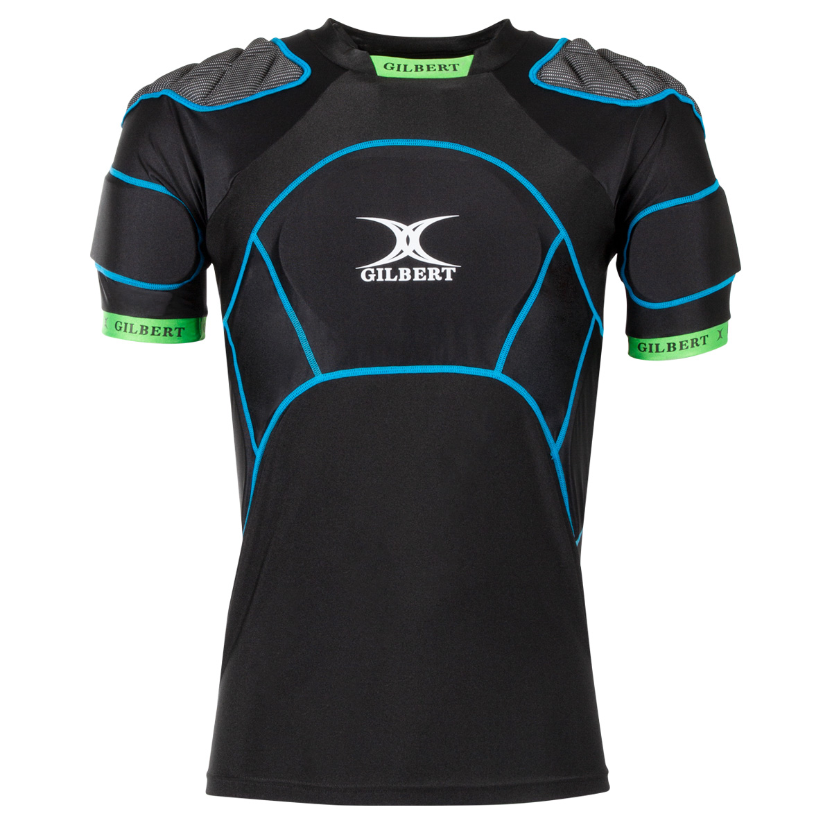 Gilbert Adults XP500 Rugby Shoulder Pads - Black - Front Gilbert Adults XP500 Rugby Shoulder Pads - Black - Front