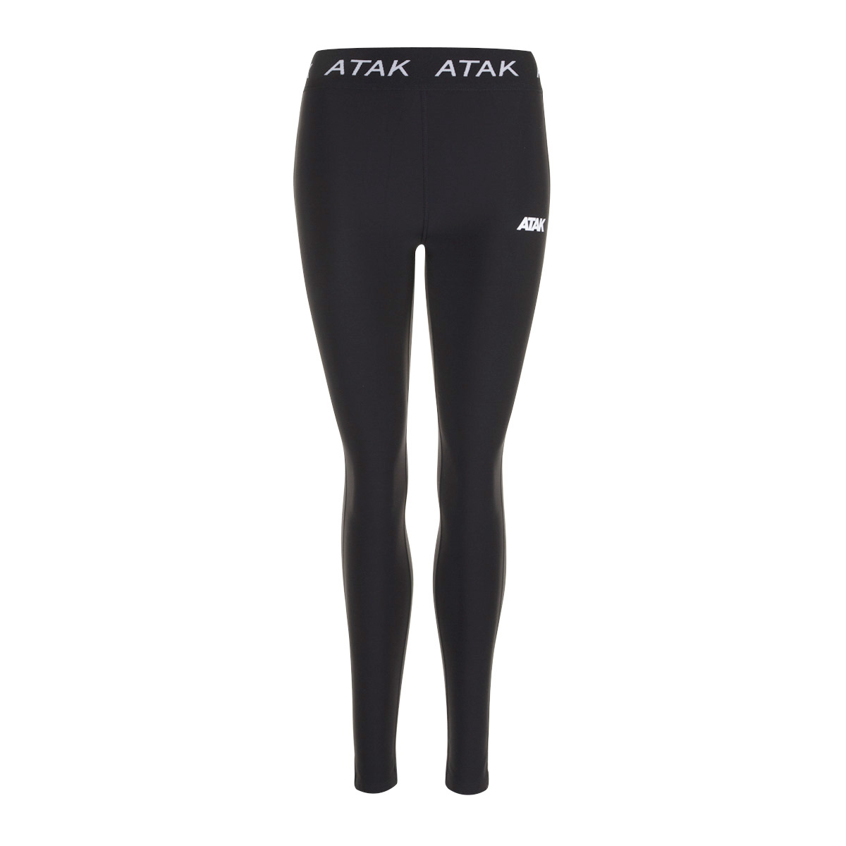 Atak Womens Compression Leggings - Black - Front Atak Womens Compression Leggings - Black - Front