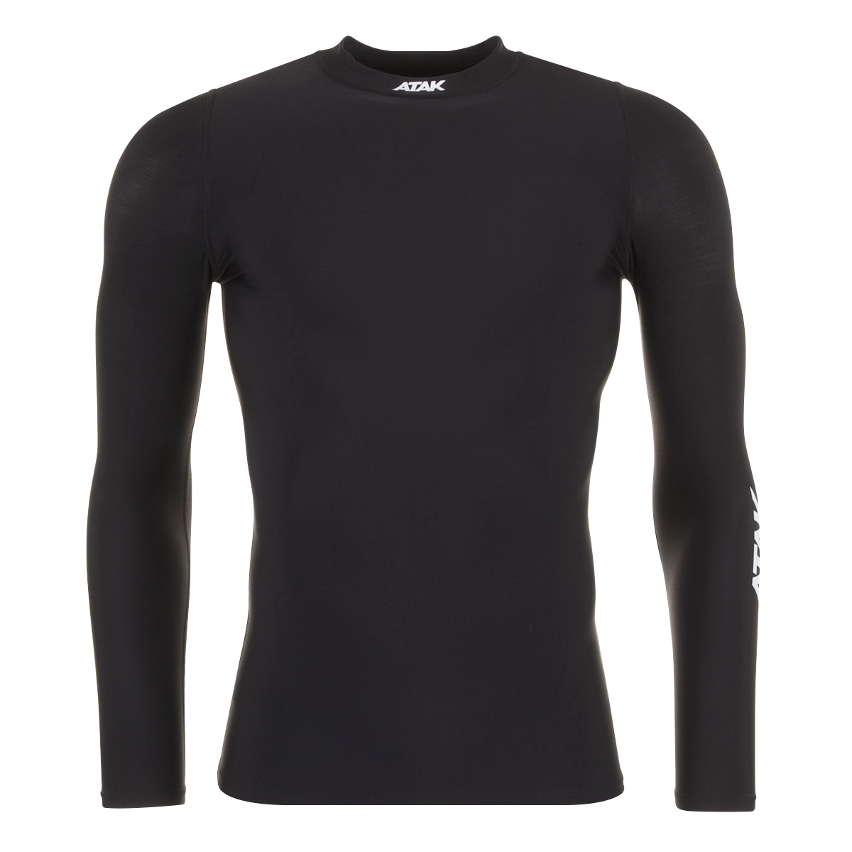 Atak Adults Compression Top - Black Long Sleeve - Mens Front Atak Adults Compression Top - Black Long Sleeve - Mens Front
