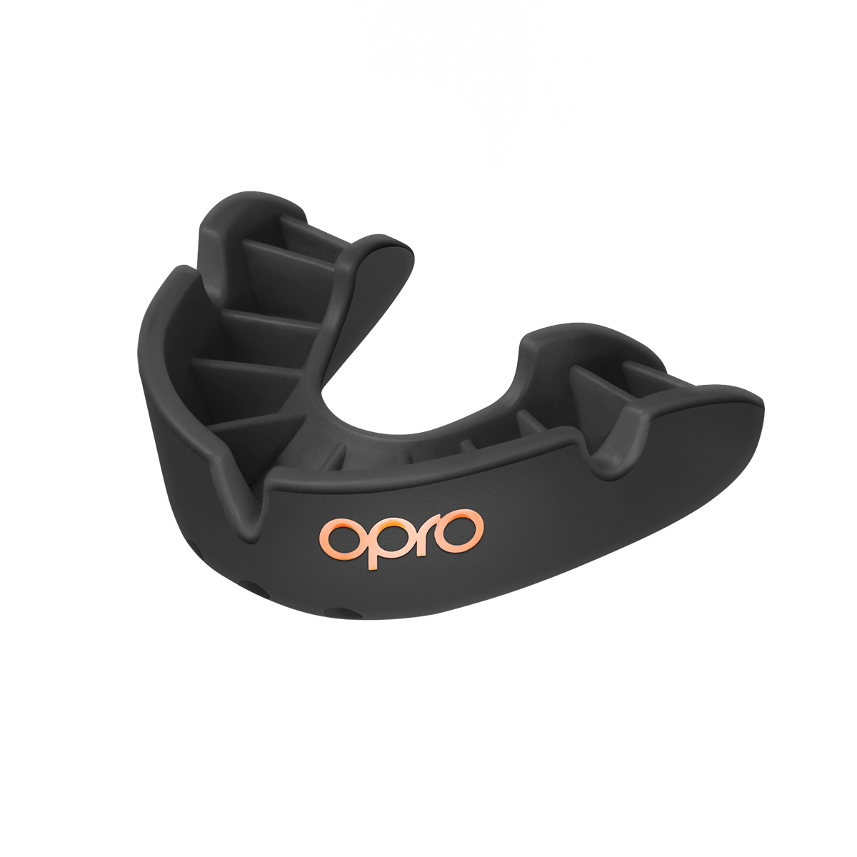 Opro Bronze Mouthguard - Black - Front Opro Bronze Mouthguard - Black - Front