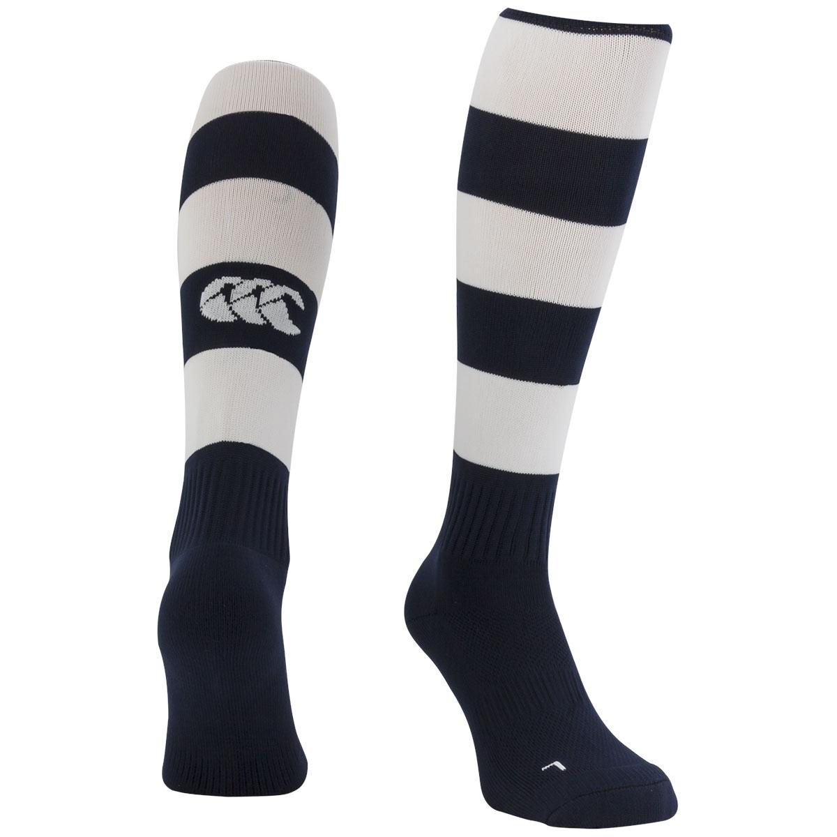 Canterbury Hooped Rugby Socks Navy - Front Canterbury Hooped Rugby Socks Navy - Front