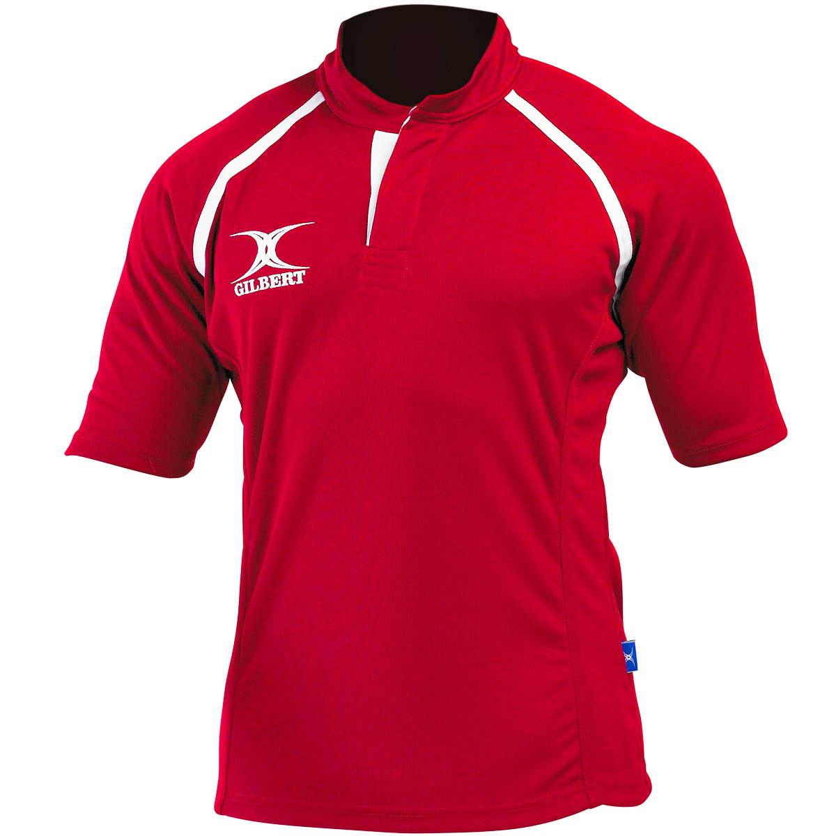 Gilbert Teamwear Xact Plain Match Shirt Red Kids - Front Gilbert Teamwear Xact Plain Match Shirt Red Kids - Front