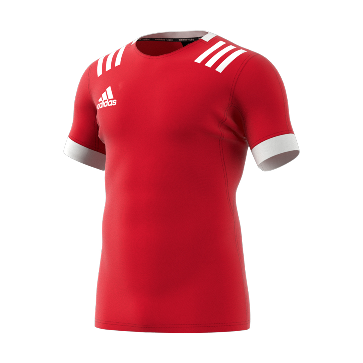 adidas 3S Rugby Match Shirt Red Kids - Front adidas 3S Rugby Match Shirt Red Kids - Front