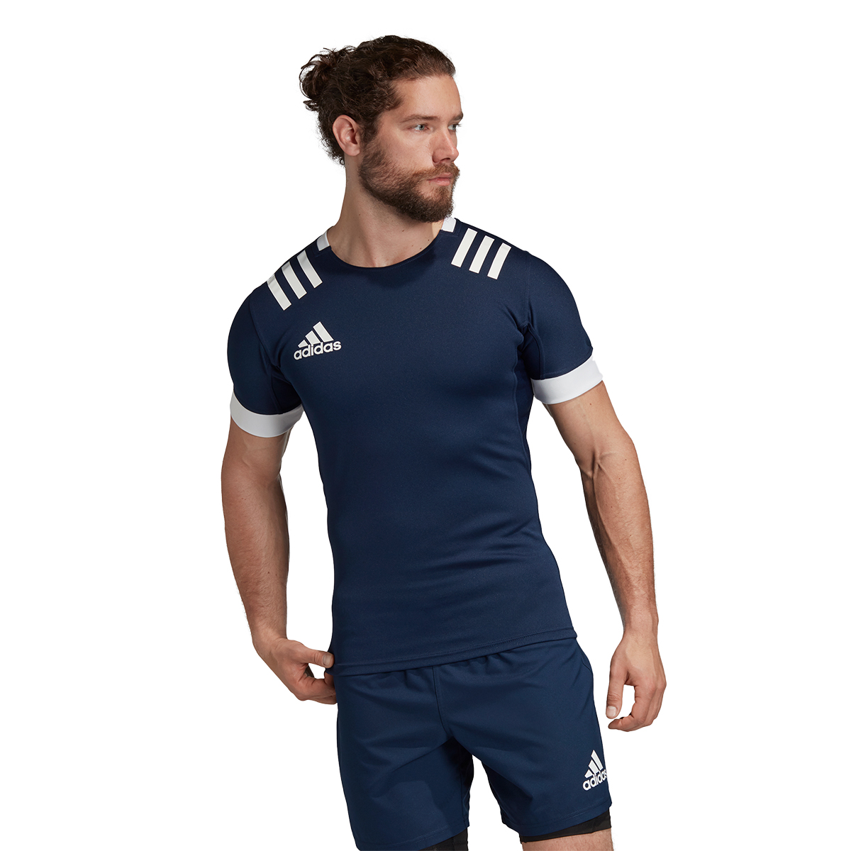 adidas 3S Rugby Match Shirt Navy - Model 1 adidas 3S Rugby Match Shirt Navy - Model 1