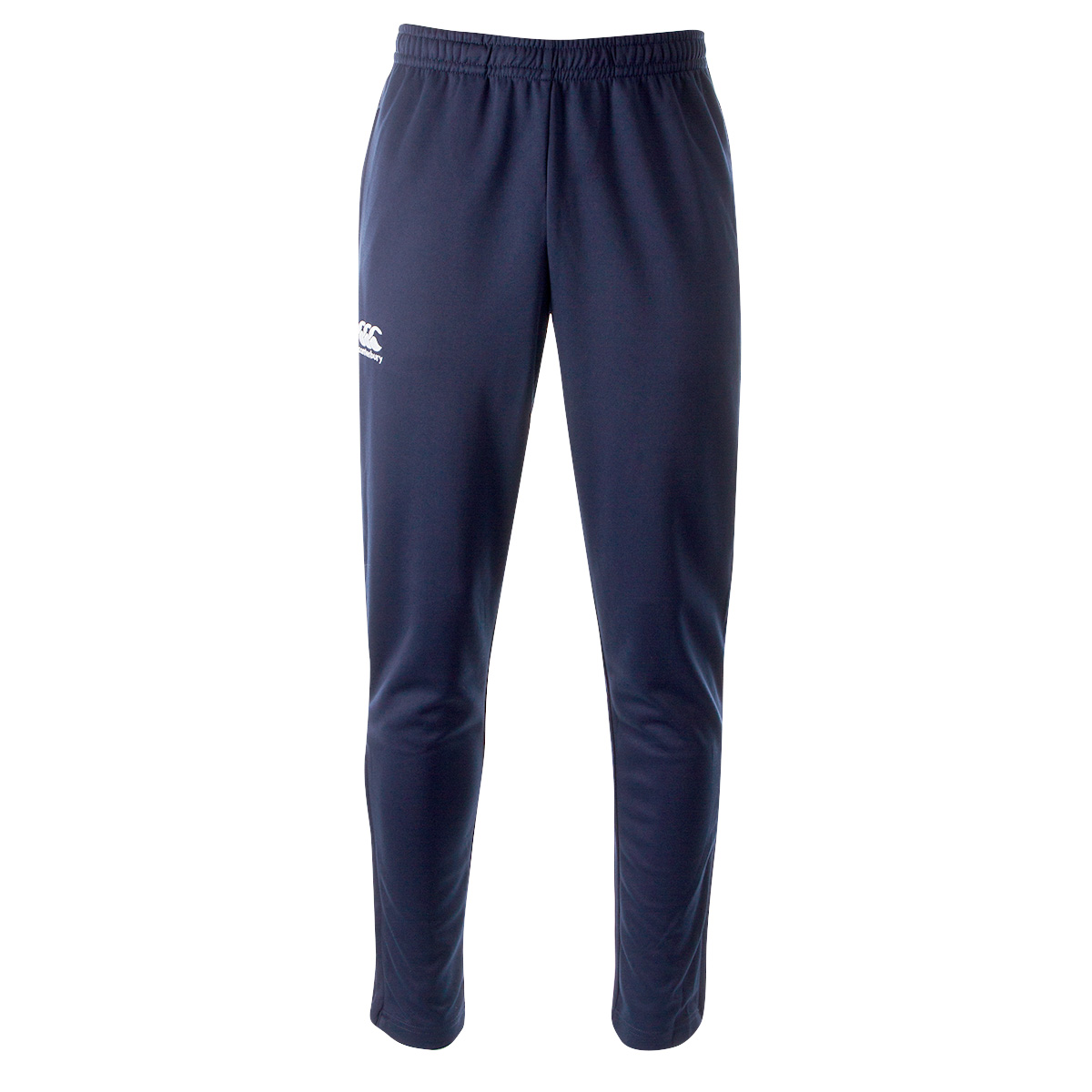 Canterbury Mens Stretch Tapered Poly Knit Pants - Navy - Front Canterbury Mens Stretch Tapered Poly Knit Pants - Navy - Front