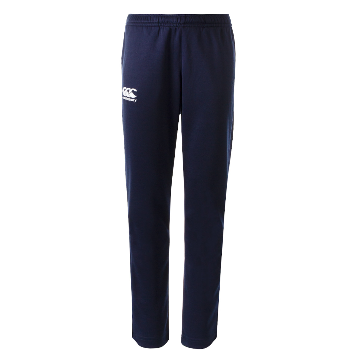 Canterbury Kids Stretch Tapered Poly Knit Pants - Navy - Front Canterbury Kids Stretch Tapered Poly Knit Pants - Navy - Front