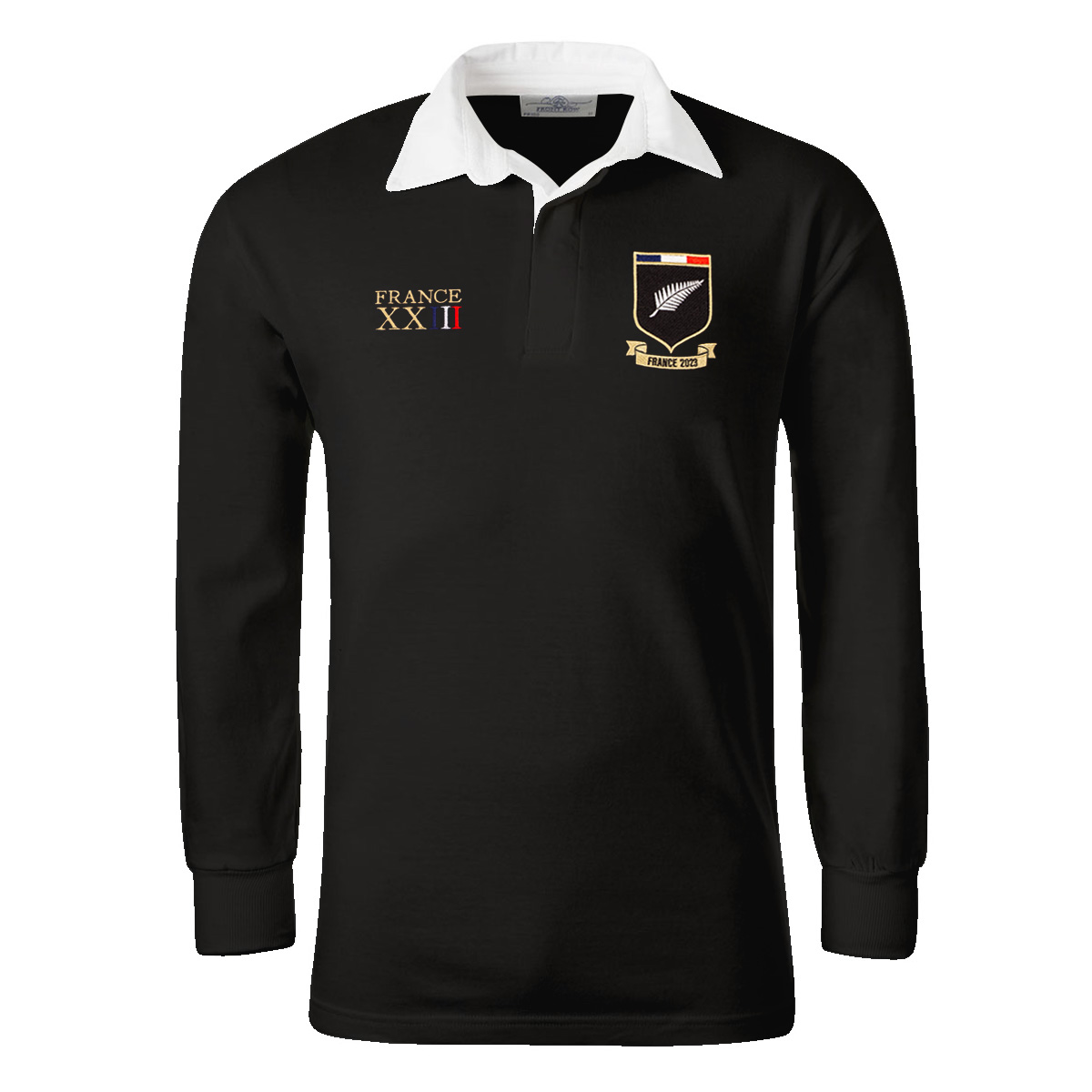 New Zealand Mens World Cup Classic Rugby Shirt - Black - Front New Zealand Mens World Cup Classic Rugby Shirt - Black - Front