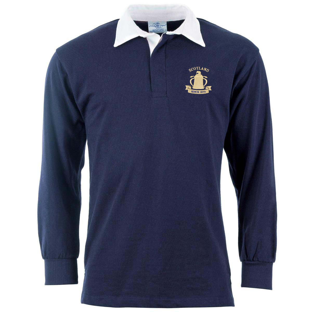 Scotland Mens Calcutta 1879 Classic Rugby Shirt - Navy - Front Scotland Mens Calcutta 1879 Classic Rugby Shirt - Navy - Front