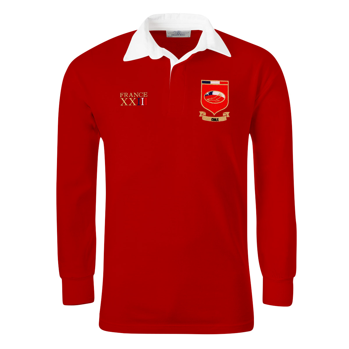 Chile Mens World Cup Classic Rugby Shirt - Long Sleeve Red - Fro Chile Mens World Cup Classic Rugby Shirt - Long Sleeve Red - Fro