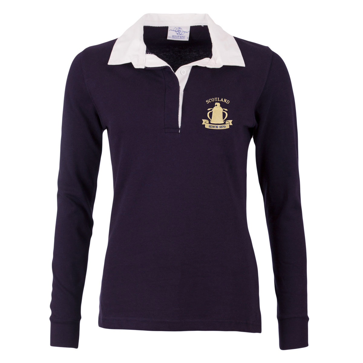 Scotland Womens Calcutta 1879 Classic Rugby Shirt - Navy - Front Scotland Womens Calcutta 1879 Classic Rugby Shirt - Navy - Front