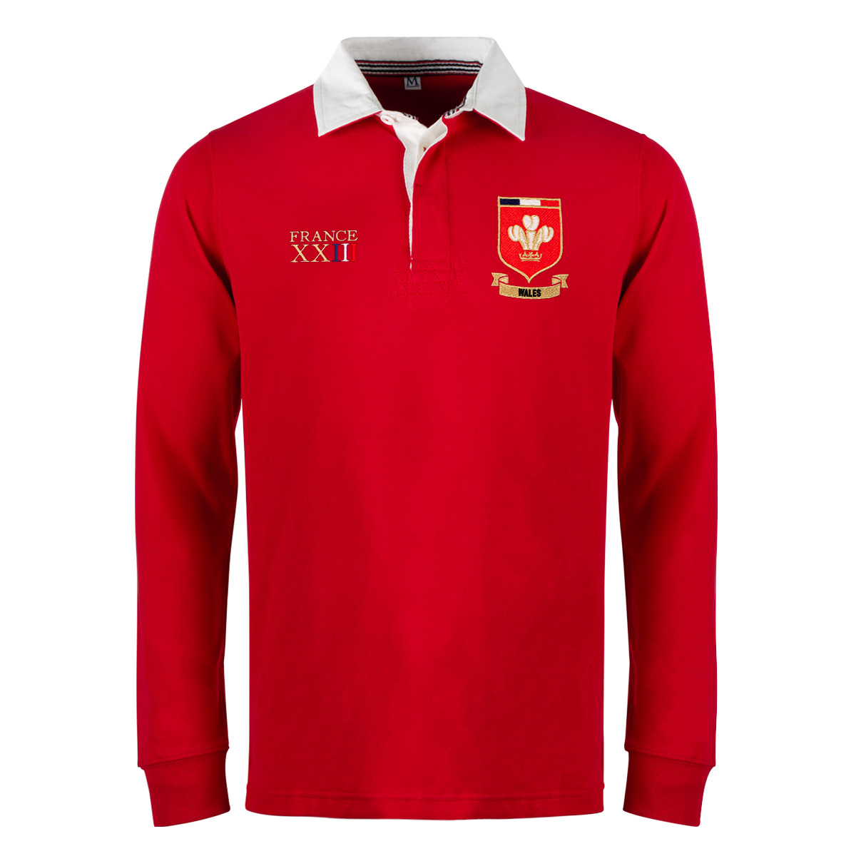 Wales Mens World Cup Heavyweight Rugby Shirt - Long Sleeve Red - Wales Mens World Cup Heavyweight Rugby Shirt - Long Sleeve Red -