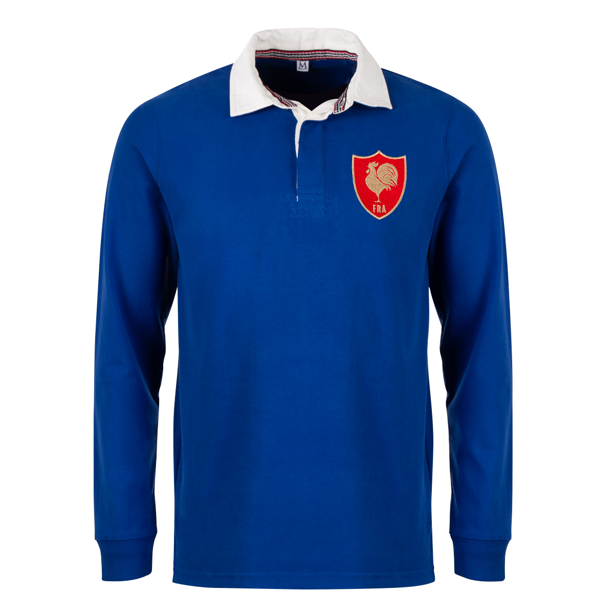 France Mens Classic Heavyweight Rugby Shirt Long Sleeve Royal - Front France Mens Classic Heavyweight Rugby Shirt Long Sleeve Royal - Front