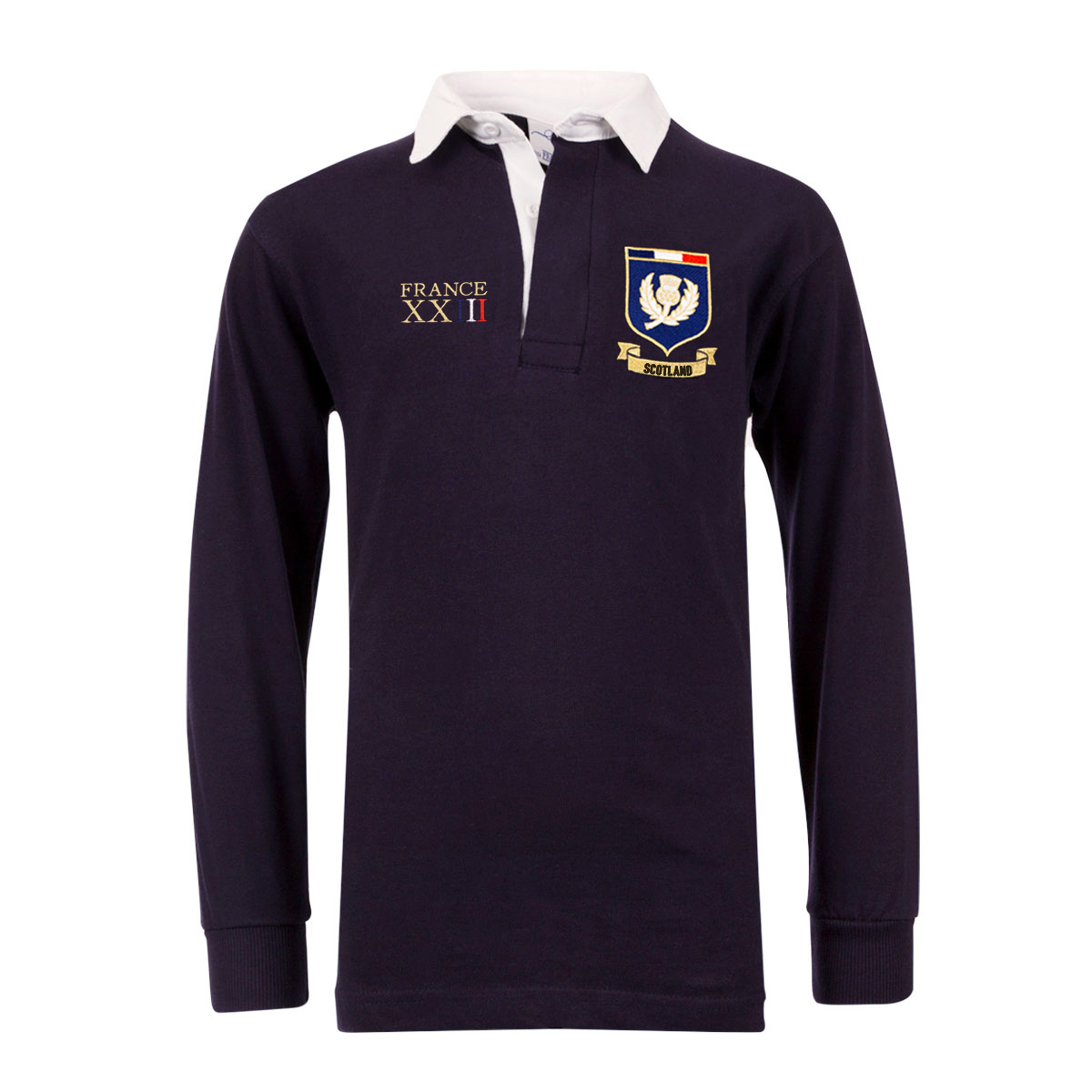 Scotland Kids World Cup Classic Rugby Shirt - Long Sleeve Navy - Scotland Kids World Cup Classic Rugby Shirt - Long Sleeve Navy -
