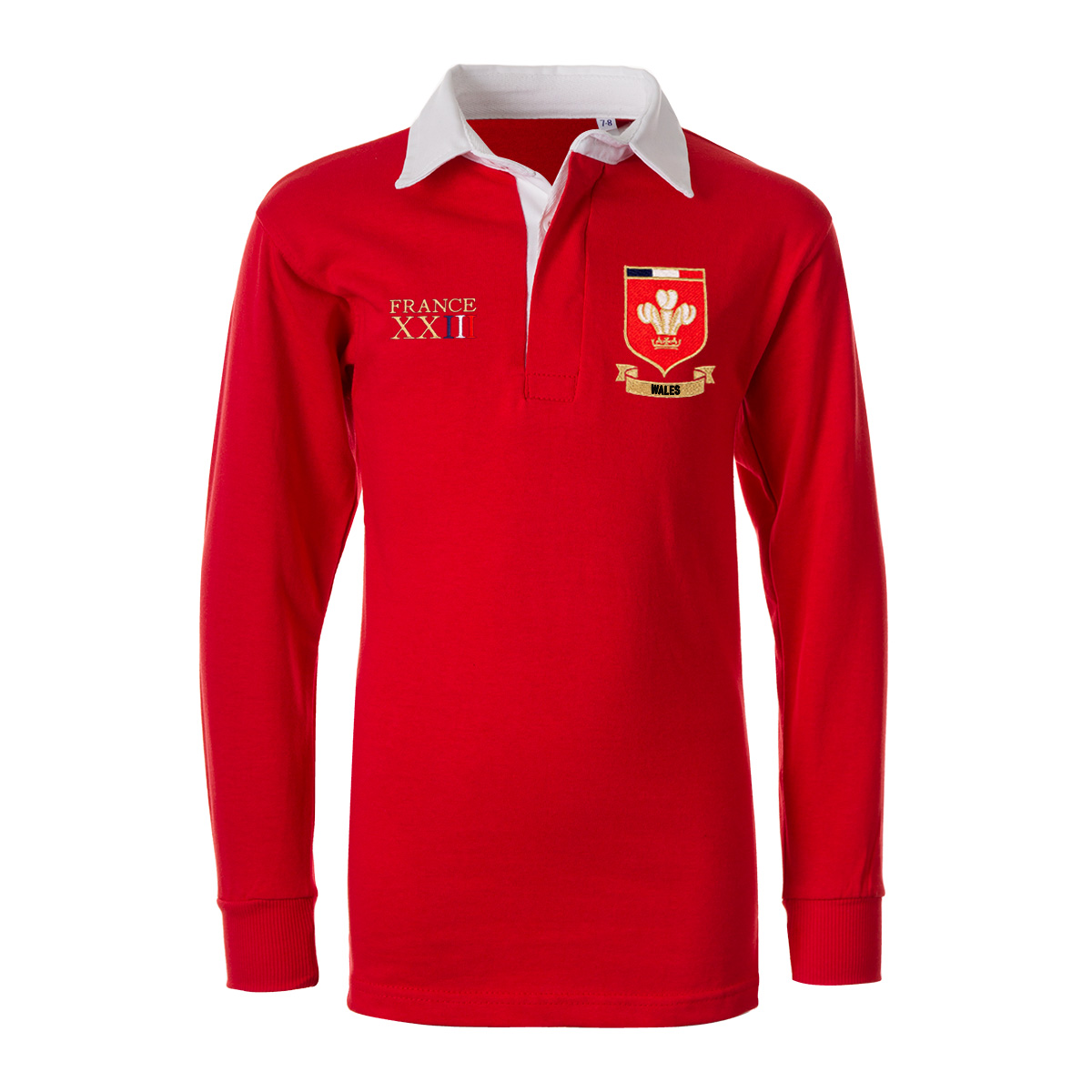 Wales Kids World Cup Classic Rugby Shirt - Long Sleeve Red - Fro Wales Kids World Cup Classic Rugby Shirt - Long Sleeve Red - Fro