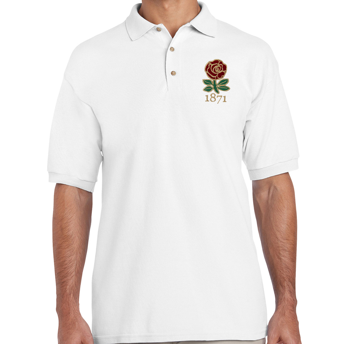 England 1871 Cotton Polo White - Front England 1871 Cotton Polo White - Front