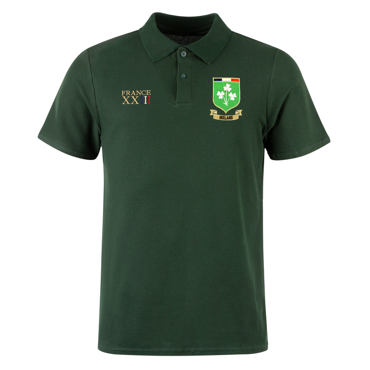 Ireland Mens World Cup Classic Polo Shirt - Bottle - Front Ireland Mens World Cup Classic Polo Shirt - Bottle - Front