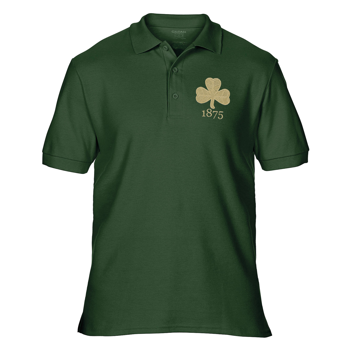 Mens Ireland 1875 Polo - Bottle Green - Front Mens Ireland 1875 Polo - Bottle Green - Front