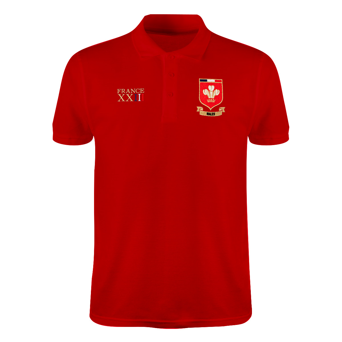 Wales Mens World Cup Classic Polo Shirt - Red - Front Wales Mens World Cup Classic Polo Shirt - Red - Front