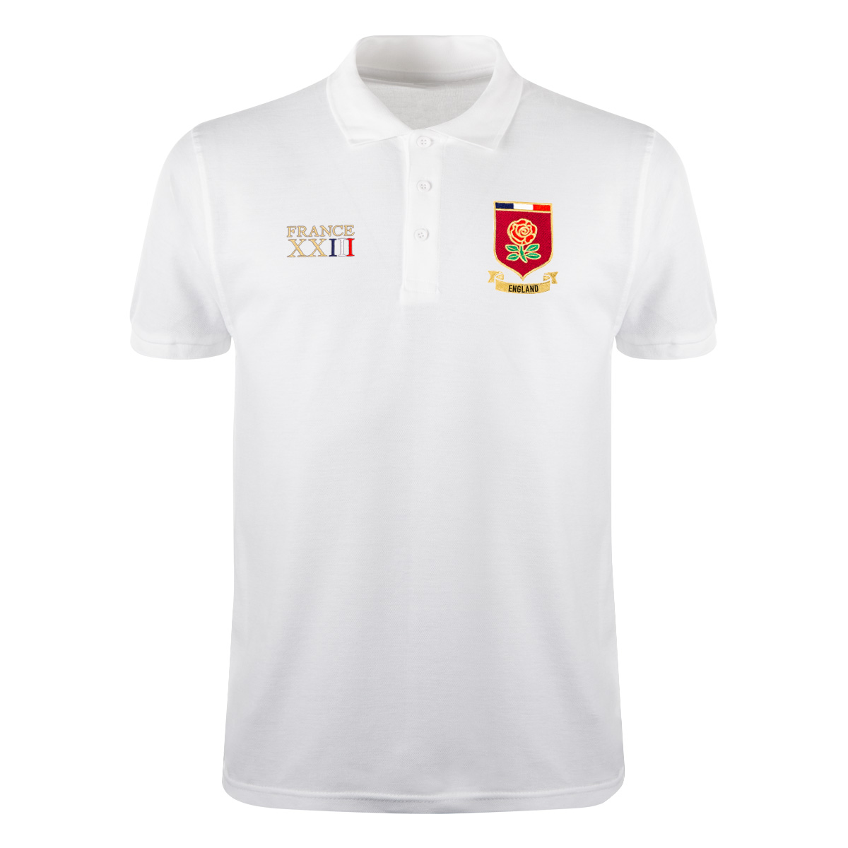England Mens World Cup Classic Polo Shirt - White - Front England Mens World Cup Classic Polo Shirt - White - Front