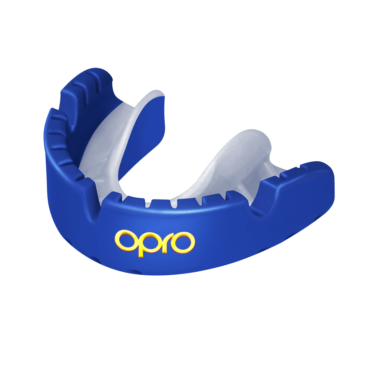 Opro Gold Braces Mouthguard - Royal - Front Opro Gold Braces Mouthguard - Royal - Front