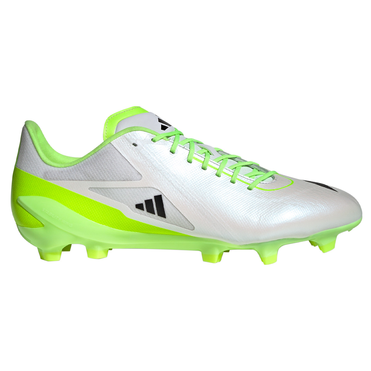 adidas Adults Adizero RS15 Pro FG Rugby Boots - White - Outer Ed adidas Adults Adizero RS15 Pro FG Rugby Boots - White - Outer Ed