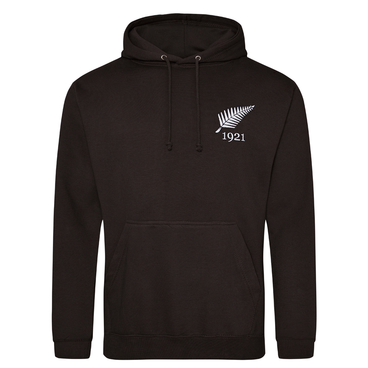 Mens New Zealand 1921 Hoodie - Jet Black - Front Mens New Zealand 1921 Hoodie - Jet Black - Front