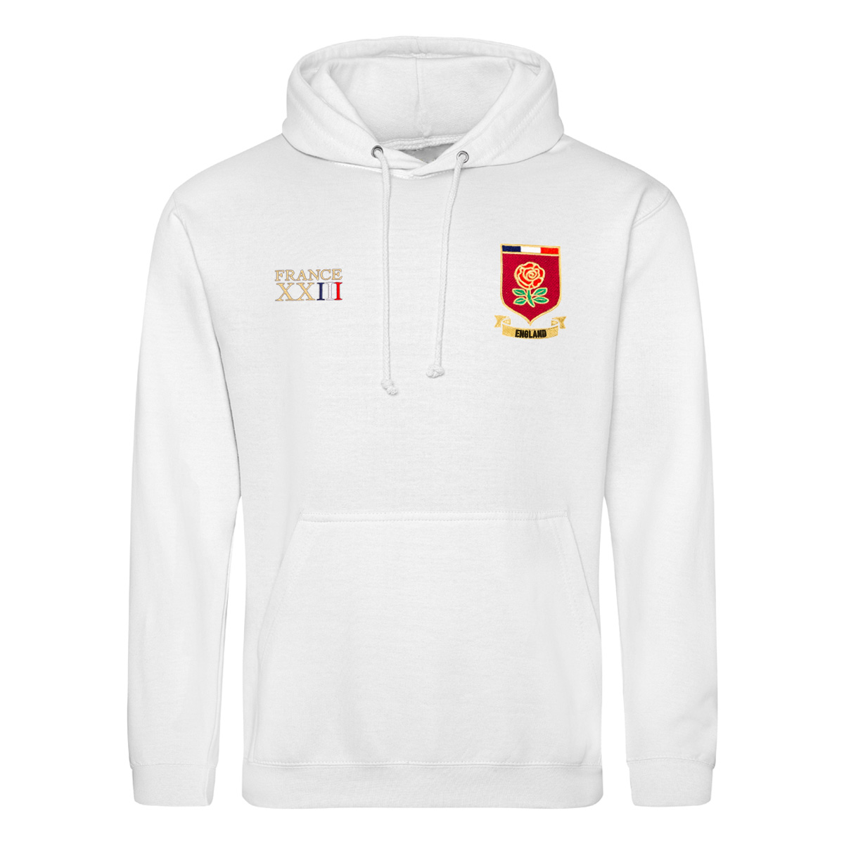 England Mens World Cup Classic Hoodie - White - Front England Mens World Cup Classic Hoodie - White - Front