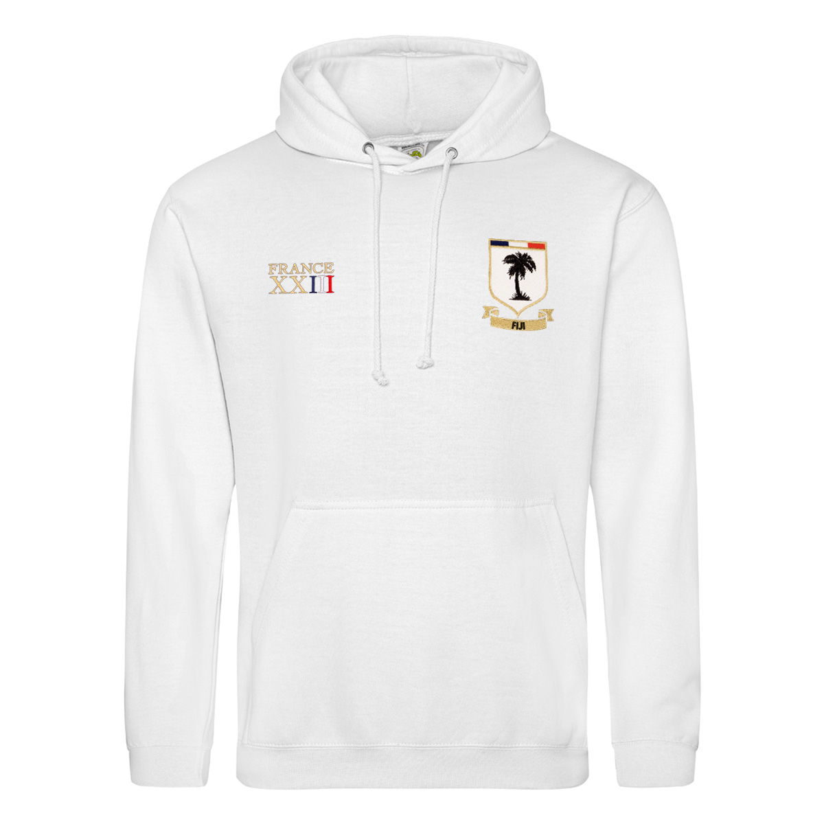 Fiji Mens World Cup Classic Hoodie - White - Front Fiji Mens World Cup Classic Hoodie - White - Front