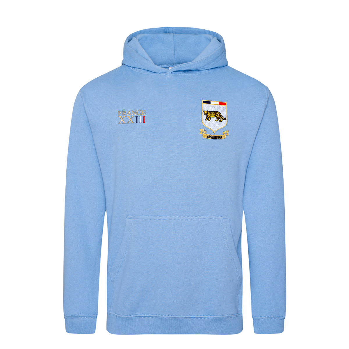 Argentina Kids World Cup Classic Hoodie - Sky Blue - Front Argentina Kids World Cup Classic Hoodie - Sky Blue - Front