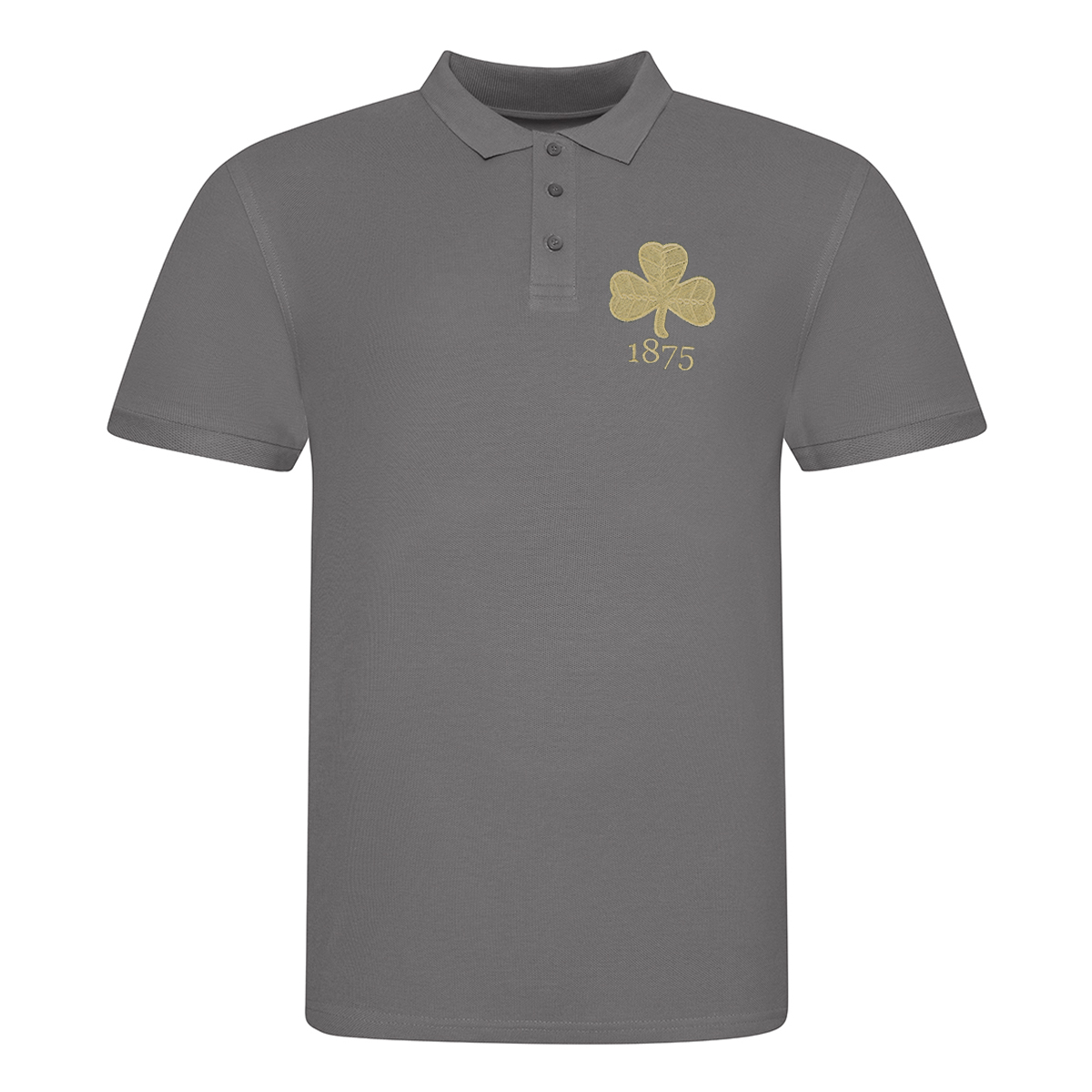Mens Ireland 1875 Polo - Charcoal - Front Mens Ireland 1875 Polo - Charcoal - Front