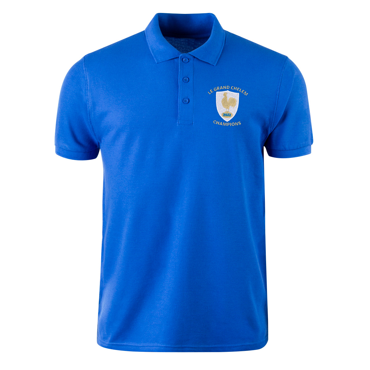 France Mens 6 Nations Grand Slam Winners 2022 Polo - Front France Mens 6 Nations Grand Slam Winners 2022 Polo - Front