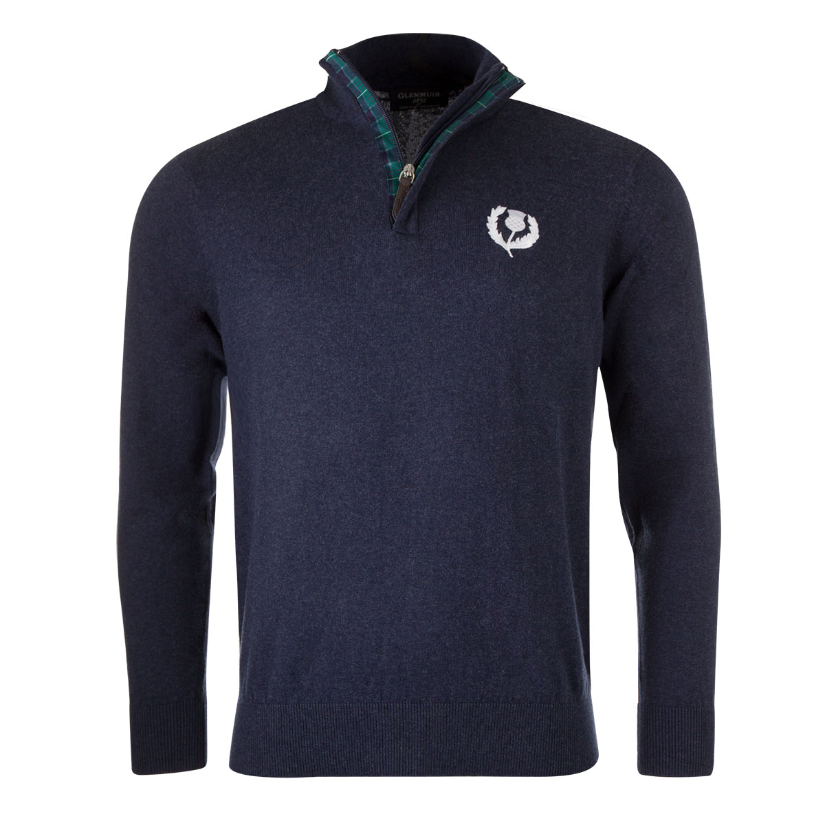 Glenmuir Scotland Mens Zip Neck Jumper – Cashmere Blend Navy - F Glenmuir Scotland Mens Zip Neck Jumper – Cashmere Blend Navy - F