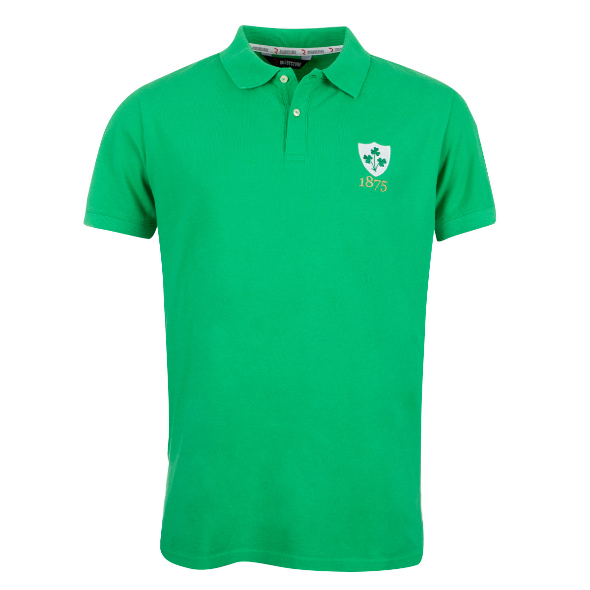 Rugbystore Ireland 1875 Mens Polo Shirt - Emerald Green - Front Rugbystore Ireland 1875 Mens Polo Shirt - Emerald Green - Front