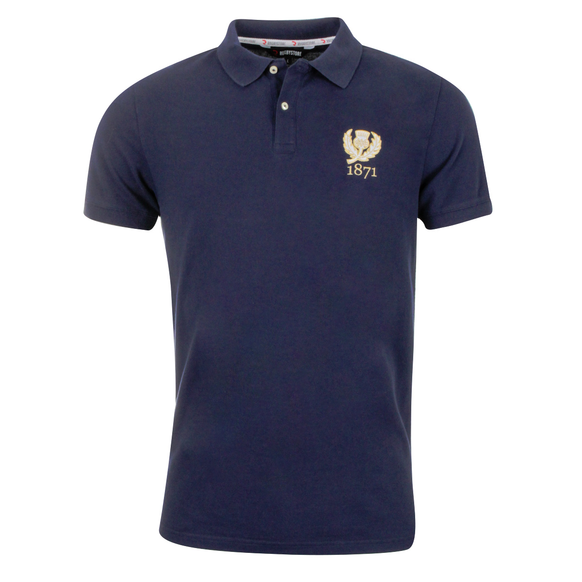 Rugbystore Scotland 1871 Mens Polo Shirt - Navy - Front Rugbystore Scotland 1871 Mens Polo Shirt - Navy - Front