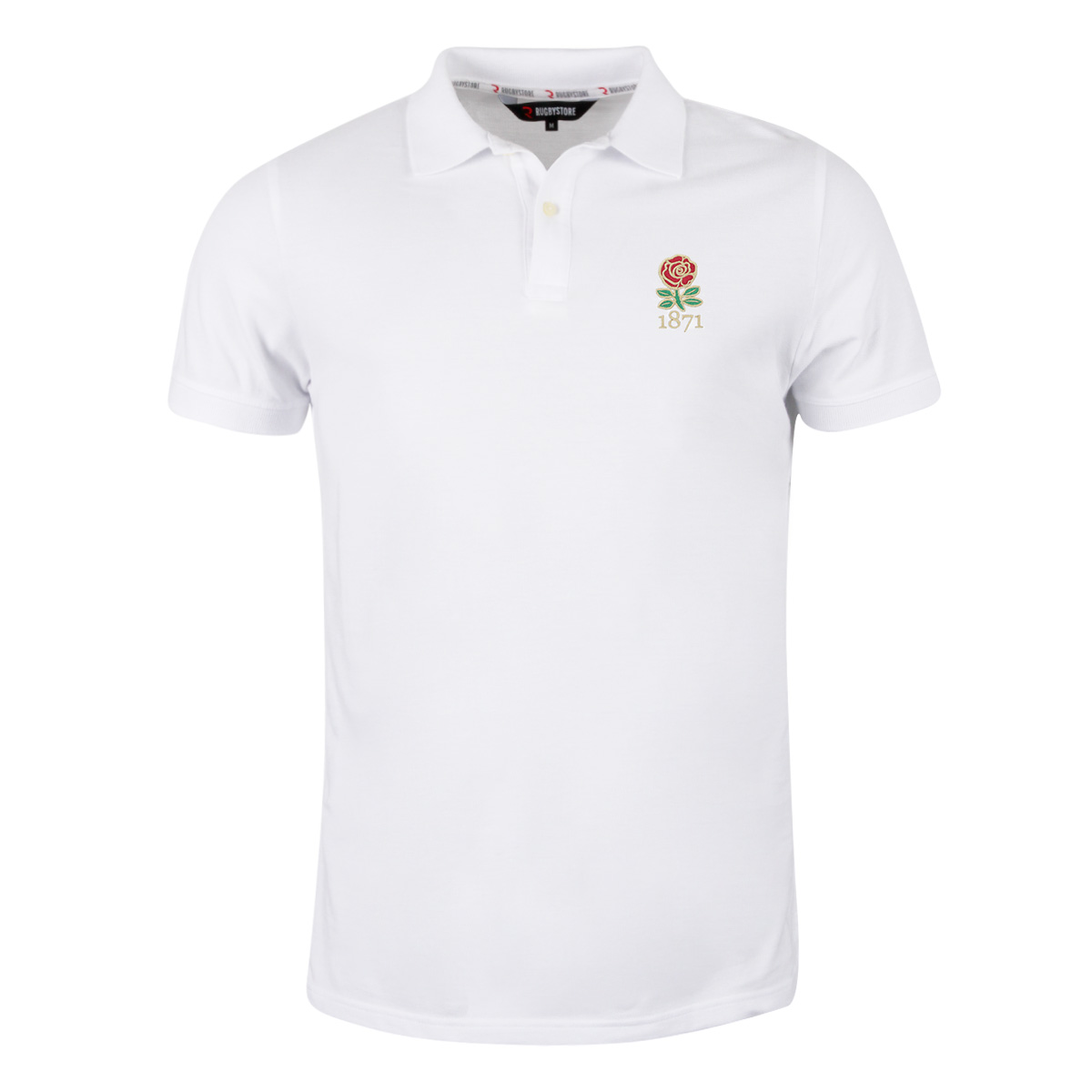 Rugbystore England 1871 Mens Polo Shirt - White - Front Rugbystore England 1871 Mens Polo Shirt - White - Front
