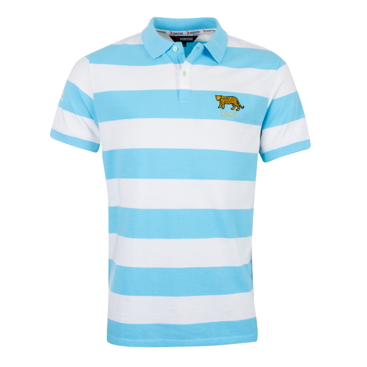 Rugbystore Argentina 1910 Mens Striped Polo Shirt - Sky White -