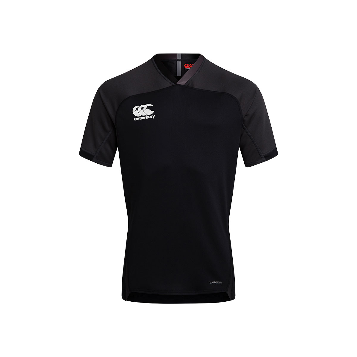 Canterbury Teamwear Plain Evader Rugby Shirt Black Kids - Front Canterbury Teamwear Plain Evader Rugby Shirt Black Kids - Front