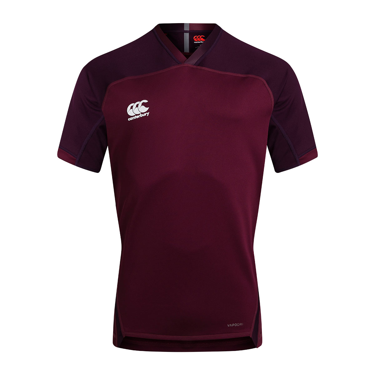Canterbury Teamwear Plain Evader Rugby Shirt Maroon - Front Canterbury Teamwear Plain Evader Rugby Shirt Maroon - Front